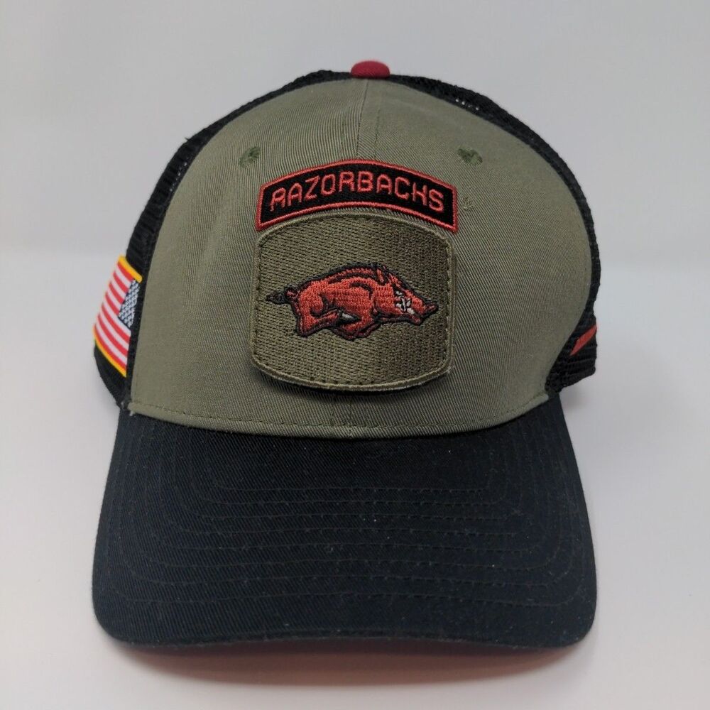 Arkansas Razorbacks Hogs NCAA Snapback Hat Cap Nike Swoosh Military Trucker Mens
